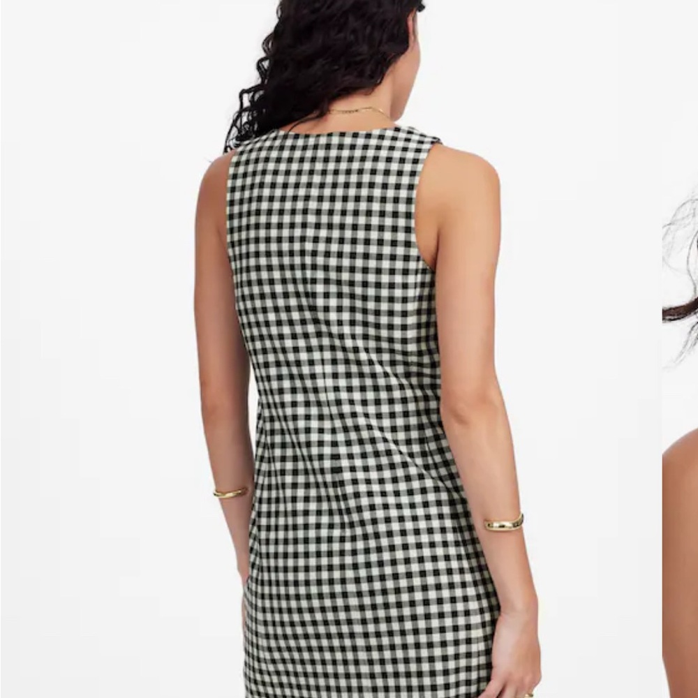 Madewell V-Neck Mini Vest Dress in Gingham. NWT - Picture 4 of 9